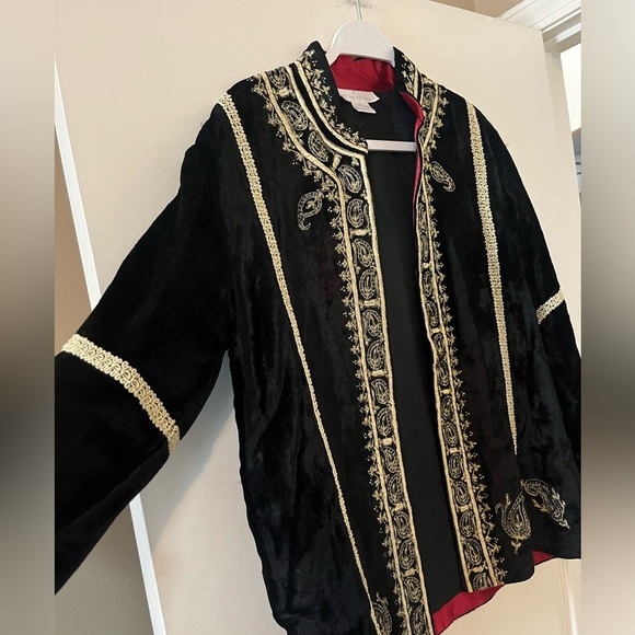 Soft surroundings Elegant Black and Gold Women's Jacket Size Small Runs Large - Picture 8 of 16